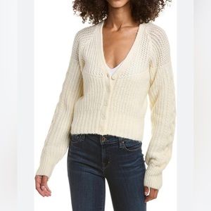 NWT NICHOLAS Camilla Cable Knit Wool & Alpaca Blend Cardigan M